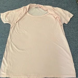 Stateside Pink Short Sleeve Blouse Size S